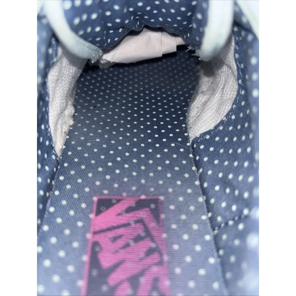 VANS Atwood Mint Green Canvas Sneakers Blue Polka Dot Insoles Women's 9.5 EUC